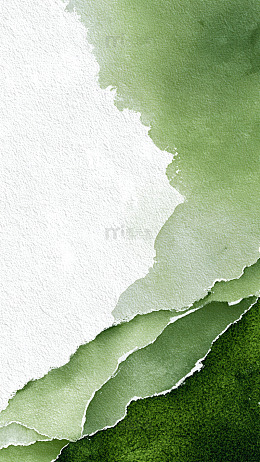 撕纸艺术绿色调抽象画