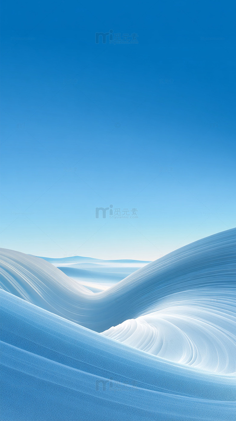 冰雪世界蓝天雪原风景