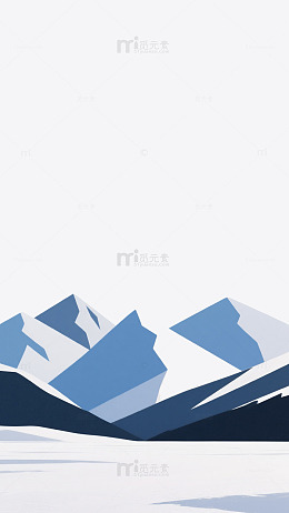 雪山风光简约插画