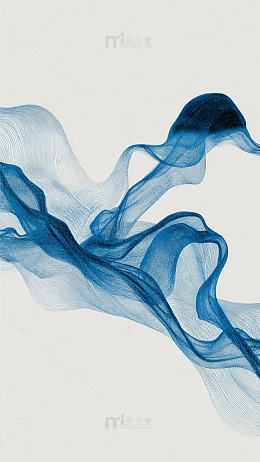 蓝韵流动抽象艺术