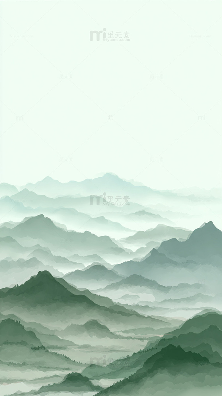 水墨山水画层峦叠嶂图