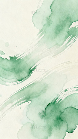淡雅水墨绿意抽象画背景素材