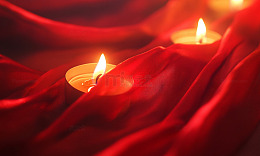 烛光映红绸浪漫氛围