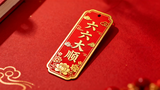 红色喜庆六大顺手机壳设计素材