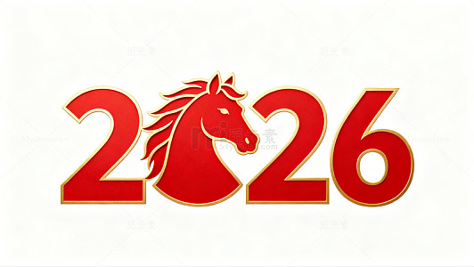 红色马年2026艺术字设计