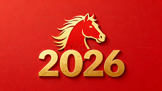 马年祝福金色艺术字