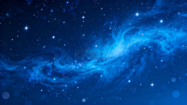蓝色星空星系梦幻背景11