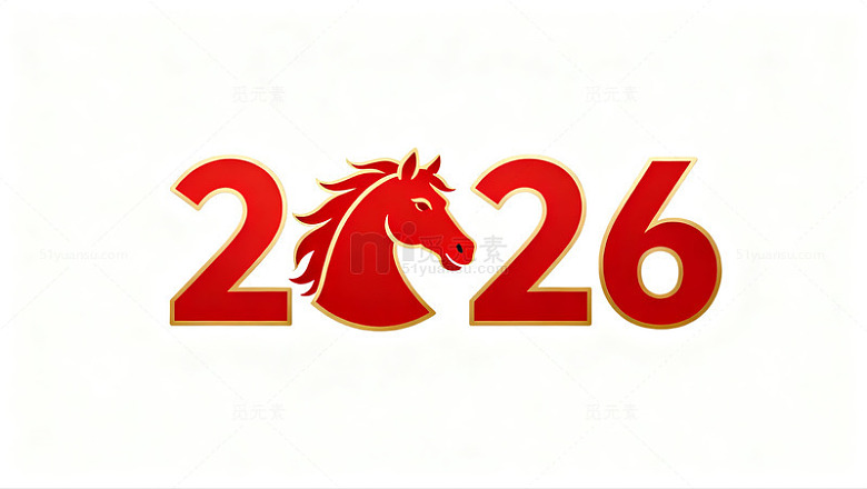 红色马形2026图案设计11