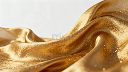 金色丝绸布料质感特写