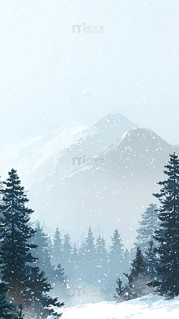 雪景山林冬日风光