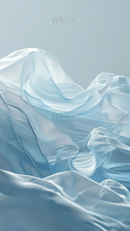 蓝色丝绸光影效果摄影图片