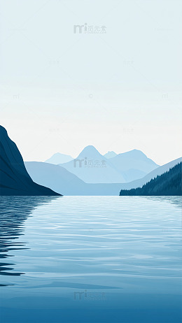 山水静谧风景画