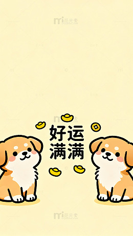 卡通狗狗好运来