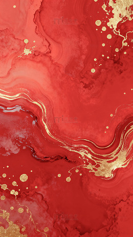 红色金箔抽象艺术背景素材
