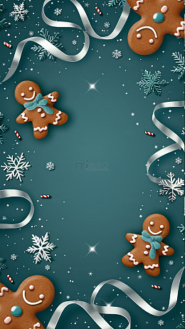 姜饼人节日装饰插画