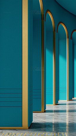 蓝金拱门现代建筑设计图