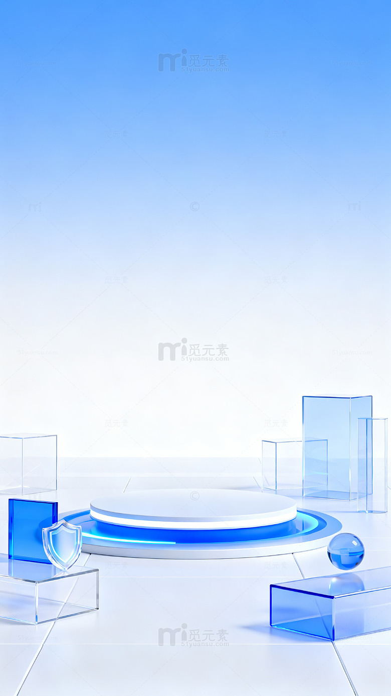蓝色科技感展示背景设计