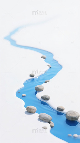 蓝液石路抽象艺术
