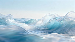 海洋波涛艺术插画