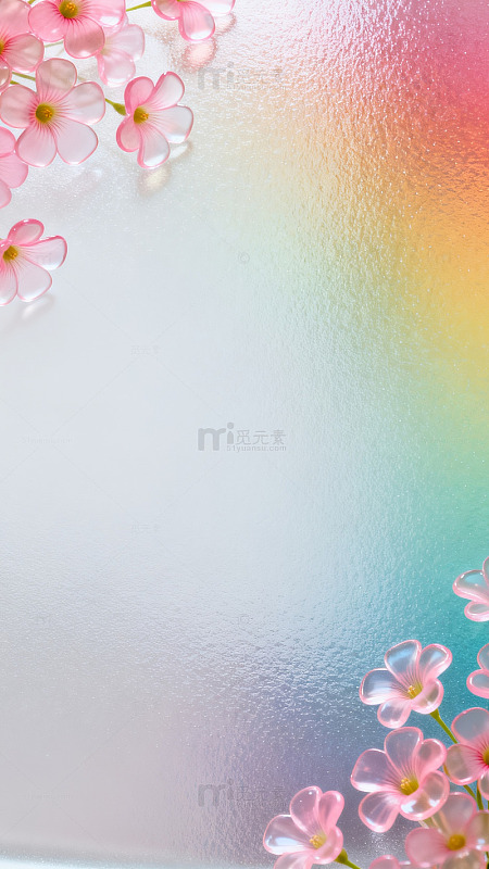 彩虹花朵梦幻背景设计