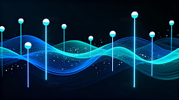 蓝色科技波浪线条图