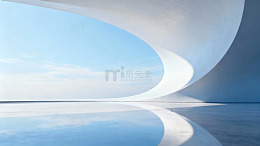 未来感建筑曲线蓝天景观
