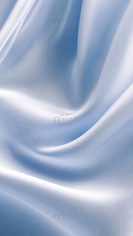 丝绸质感蓝色布料特写