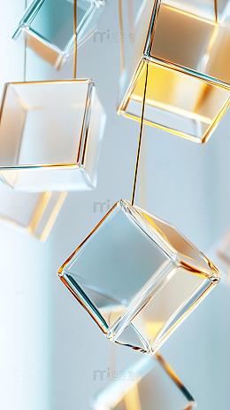 玻璃立方体装饰艺术素材