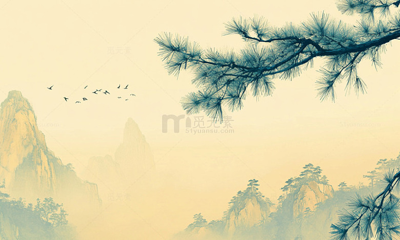 水墨山水画山水风景图