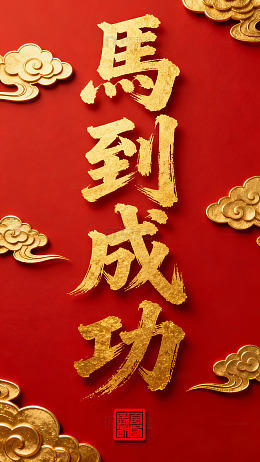 红色喜庆马到成功祝福海报3