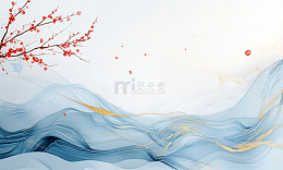 抽象山水水墨画风格装饰画
