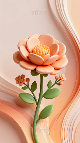 立体花卉插画设计