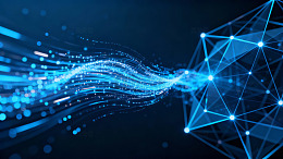 科技感数据流动光效背景图