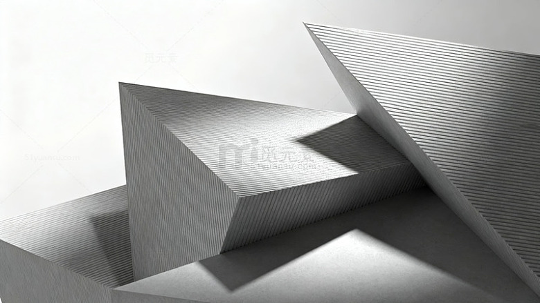 几何抽象光影建筑模型