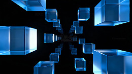 蓝色立方体科技感背景