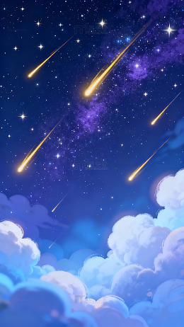 星空流星云彩插画