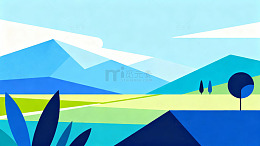 抽象风景画山水美景