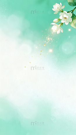 淡雅花卉背景插画素材