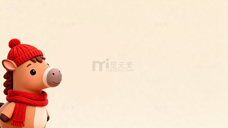 卡通小马冬季装饰素材