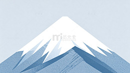 雪山峰峦简约插画