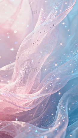 梦幻纱帘星光背景