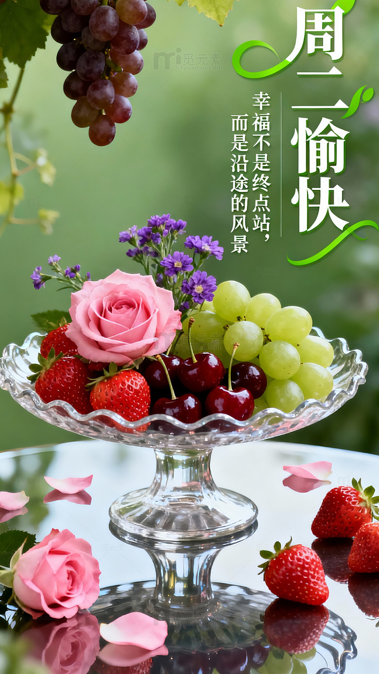水果花卉祝福海报设计素材
