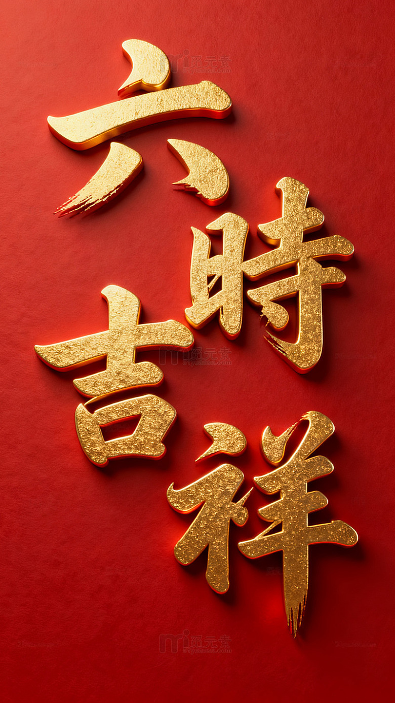 金色汉字吉祥祝福艺术字设计