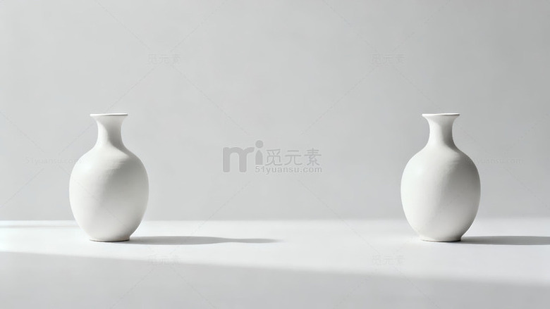 极简主义白色花瓶装饰