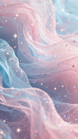 梦幻纱绸星光装饰背景