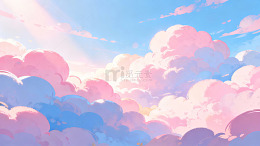 梦幻云彩动漫插画背景