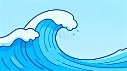 卡通海浪图案设计元素