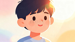 卡通少年阳光插画