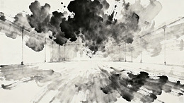 水墨抽象风景艺术画