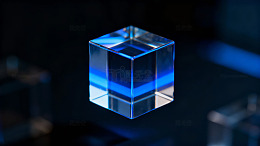 蓝色立方体科技感光效图